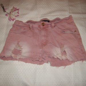 Jean Shorts RedFox Destroyed L Faded Pink Stretchy